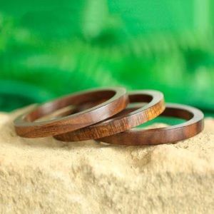 Boho handmade mango wood bangle bracelet